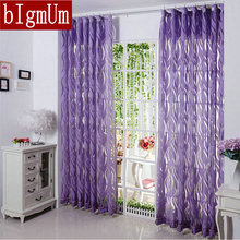 New arrival Sheer Curtains Luxury Stripe / Tulle / Volie /Organza Curtains  Violet/Coffee/Wine Red purple Window Trimming 2024 - buy cheap