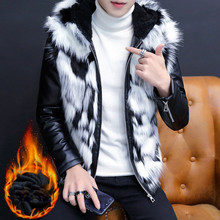 2019 Men's fur coat Men's Hooded cotton jacket Winter cotton coat Fur one coat water jacket Cashmere coat Size M-XXL XXXL 2024 - buy cheap