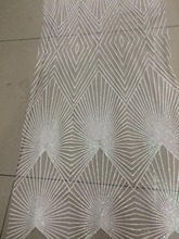 L-34 modern design glued glitter african Tulle lace for nice dress french net lace fabric 2024 - buy cheap