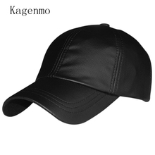 Kagenmo High quality PU leather winter and autumn baseball cap keep warm outside Visors 2color 1pcs brand new arrive 2024 - buy cheap