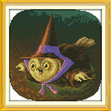 Magic owl cross stitch kit animal 18ct 14ct 11ct count print canvas stitching embroidery DIY handmade needlework plus 2024 - buy cheap