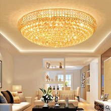 Lâmpada de cristal l para sala de estar, moderna, redonda, teto, iluminação, hotel, engenharia, casa, restaurante, quarto, iluminação 2024 - compre barato