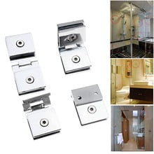 DRELD 2Pcs Stainless Steel Glass Clamp Door Cupboard Showcase Cabinet Clip Cabinet Glass Doors Hinge Replace Single/Double Side 2024 - buy cheap