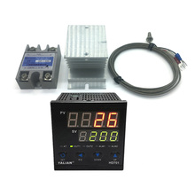 100V-240V digital temperature meter temperature controller 220V Max test temperature 1372 °C+2M K thermocouple+40A ssr+radiator 2024 - buy cheap