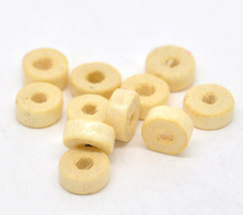 DoreenBeads Wood Spacer Beads Flat Round Natural About 8mm( 3/8") Dia, Hole: Approx 2.6mm, 300 PCs new 2024 - buy cheap