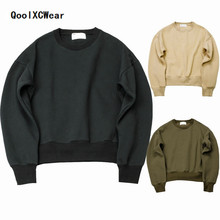 QoolXCWear  2018 new KANYE WEST FOG SEASON Sweatshirts simple solid men's Hoodies oversize drooping shoulders men's tops 2024 - buy cheap