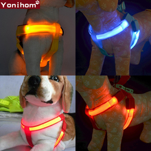 Pet Dog Collar Luminous LED Flashing Glowing Dog Harness Vest LED Dog Light Night Safety Large Dogs Harness Vest Dropshopping 2024 - buy cheap