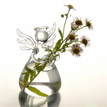 2019 nuevo cristal lindo forma de Ángel flor planta soporte jarrón colgante hidropónico contenedor hogar Oficina Decoración 2024 - compra barato