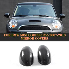 Tapas de espejo retrovisor de fibra de carbono, para BMW Mini Cooper R56, solo 2007-2013, cubiertas de espejo lateral, 2 uds. 2024 - compra barato