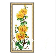 Embroidery Package Free Shipping 2012 Latest New Style Flowers Chrysanthemum  Cross Stitch 2024 - купить недорого
