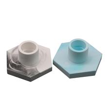 Molde hexagonal de silicona para maceta de hormigón, soporte de silicona para maceta de flores suculentas, candelabro 2024 - compra barato