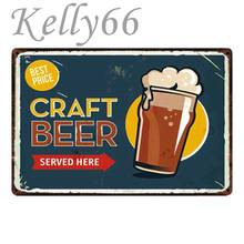 [ Kelly66 ] Craft Beer Served Here Metal Sign Tin Poster Home Decor Bar Wall Art Painting 20*30 CM Size y-1662 2024 - buy cheap