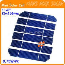 300 шт. 0,75 Вт 26x156 мм 1 "x 6" 2BB Высокоэффективная маленькая монокристаллическая солнечная батарея класса А для самостоятельной сборки, бесплатная доставка 2024 - купить недорого