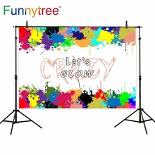 Funnytree-Fondo de Arte para sesiones fotográficas, pintura colorida blanca brillante para fiesta de cumpleaños, Fondo de pared para cámara 2024 - compra barato
