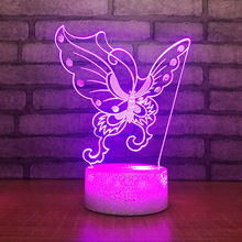Lámparas de mesa con Control remoto para sala de estar, lámpara de escritorio 3d acrílica con cambio de Color de mariposa, regalo creativo, luz nocturna 2024 - compra barato