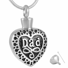MJD8374 Dad Heart Cremation Jewelry Keepsake Memorial Pendant Urn Necklace Ashes Holder 2024 - buy cheap