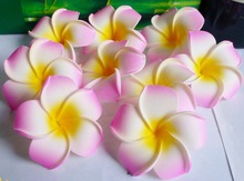 100 X розовый цветок Плюмерия Гавайская Пена Французский цветок для невесты Свадебная вечеринка Декор 6 см (2-1/2 ") без зажима 2024 - купить недорого