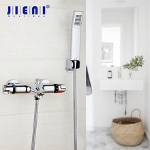 JIENI Basin Faucet Set Exposed Shower Faucet New Wall Mounted Thermostatic Mixer Taps Chrome Brass Bathtub Sink Faucet 2024 - buy cheap