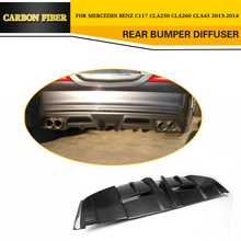 Carbon Fiber Rear Diffuser Bumper Lip Spoiler for Mercedes Benz C117 CLA250 CLA260 CLA45 Sedan 2013-2014 2024 - buy cheap
