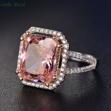 MHS.SUN Luxury AAA Zircon Engagement Rings For Women Pink Crystal Wedding Rings Female CZ Vintage Jewelry Gift 1PC/lot 2024 - buy cheap