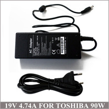 Адаптер переменного тока для ноутбуков Toshiba C875 N136 N193, 19 в, 4,74 А, 90 Вт 2024 - купить недорого