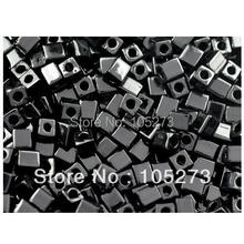Wholesale 100Miyuki Cube Beads Opaque Black Color 4mm New Free Shipping 2024 - buy cheap