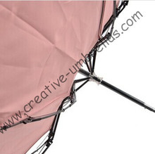 Paraguas antioxidante triple, sombrilla de verano abierta a mano, a prueba de viento, protección UV, recubrimiento rosa, color pantone 2024 - compra barato