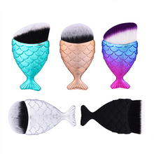 Brand Mermaid Base Liquid Foundation Makeup Brushes Soft Hair BB Cream Powder Make Up Brush Cosmetics Fish Beauty Tools 2024 - buy cheap