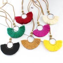 Bohemian style national handmade necklace hand-woven tasseled necklace female fashion charm personality jewelry 2024 - buy cheap