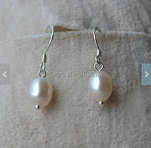 Pearl Earrings 7-9mm White Color Genuine Freshwater Pearl Dangle Earring S925 Sterling Silvers Jewelry Fashion Lady's Jewelry 2024 - buy cheap