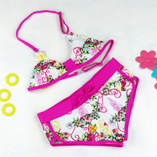 Conjunto de Bikini para niña, traje de baño Infantil de dos piezas con estampado de flores, Bikini dividido para chica 2024 - compra barato