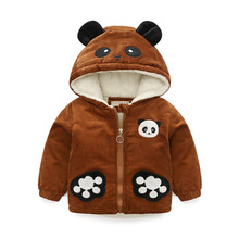 Kids Boys corduroy Hoodies Sweatshirts 2019 Korean girls padded Parka in children cartoon Panda style toddler clothing 2-6Year 2024 - buy cheap