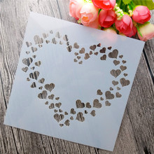 Scrapbooking tool card DIY album masking spray painted template drawing stencils laser cut templates Heart blossoms SD326 2024 - buy cheap