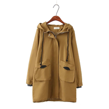 Plus size XL 4XL women's hooded windbreaker 2020 spring autumn Korean Loose wild show medium long hooded trench coat for women 2024 - buy cheap