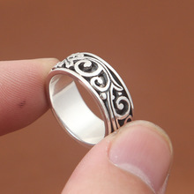 Мужское и женское кольцо из серебра 925 пробы с цветочным узором 2024 - купить недорого