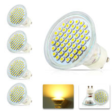 4x GU10 SMD 3528 5w 6w 48 60 LEDS Light Bulb With Glass Cover Warm White Cold White AC 220V 230V Spotlight Spot Lamp 2024 - buy cheap
