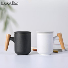 Керамический офисный фильтр, чайная чашка, креативный фильтр, кружка для воды с крышкой, чашка для разделения чая, Бытовая Посуда для напитков в подарок 2024 - купить недорого