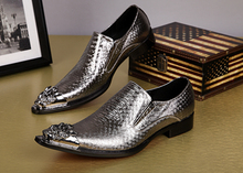 Zapatos de vestir dorados para hombre, calzado Oxford de Metal, sin cordones, planos, para oficina, boda, Italiano 2024 - compra barato