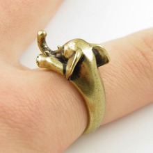 adjustable Animal Wrap Rings elephant  Unique Trendy Retro Vintage Boho Chic Mid Finger Ring for Women and Girls jewelry 3D open 2024 - buy cheap