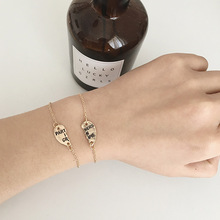 1 пара, браслет в форме сердца, с цепочкой для мужчин и женщин, Подарочный винтажный браслет с надписью Zincir Bileklik 2024 - купить недорого
