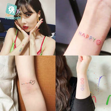Серия HyunA ins, цветные радужные наклейки-татуировки для лица, милое боди-арт, Поддельные временное тату, водостойкие татуировки 2024 - купить недорого