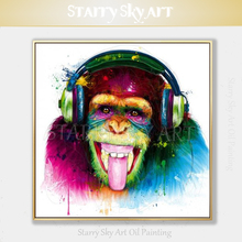 Pintura a óleo de macaco artístico, arte moderna de alta qualidade em tela de pintura a óleo de macaco gorila artístico fino 2024 - compre barato