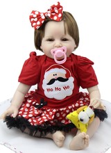 Кукла реборн Мягкая силиконовая, игрушка Реалистичная для девочек, модный улыбающийся подарок на день рождения, подарок на Рождество, 22 дюйма 2024 - купить недорого