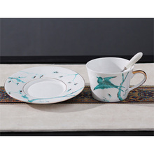 Elegant 150 Ml Fortune Bird Top Grade Bone China Coffee Cup European Tea Cup Set And Saucer  Porcelain Teacup Nice Gift 2024 - buy cheap