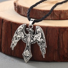 CHENGXUN-collar de cuervo de Odín vikingo para hombre, amuleto grande antiguo, joyería celta eslava con cuentas 2024 - compra barato