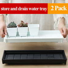 Meshpot 2-Pack Drain And Store Tray Plastic Pot Tray Thick Rectangular Pallet Black White 2024 - buy cheap