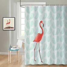 Flamingo Waterproof Mildew Polyester Shower Curtain Toilet Partition Curtain Bathroom Curtain with Hooks 2024 - buy cheap