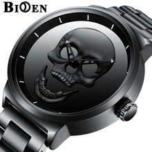 Punk Skull Mens Quartz Watch Unique Fashion 3D Waterproof Luxury Men Watches Stainless Steel Sports Clock Relogio Masculino 2024 - buy cheap