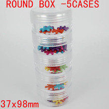 Free shipping 37x98mm round bottle storage box 5cases included tool box perfect for tool fishing medicine beauty storage use 2024 - buy cheap