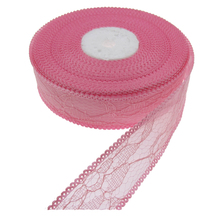 1 рулон, 20 ярдов, 1 дюйм, 25 мм, розовая кружевная лента, Полиэстеровая лента для упаковки поделок, украшения для скрапбукинга 2024 - купить недорого
